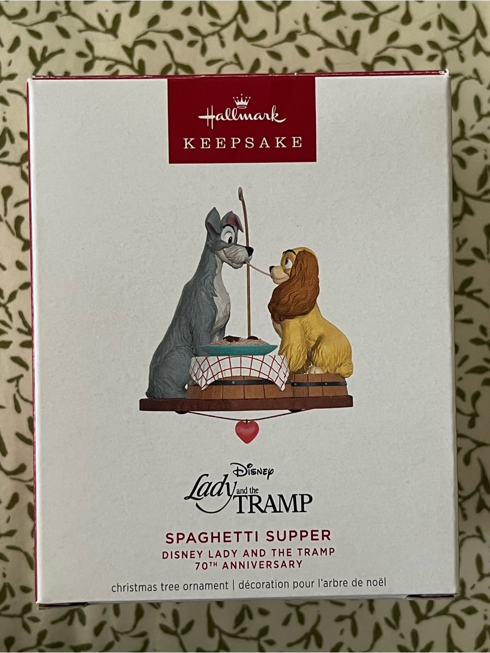Disney Lady and the Tramp 70th Anniversary Hallmark Ornament New